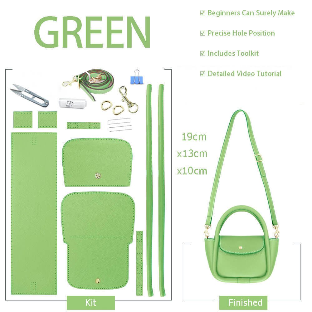 Mini Hobo Bag DIY Kit – Babylon Leather - Babylon LeatherBabylon LeatherSY11 - Green - Color - Matched