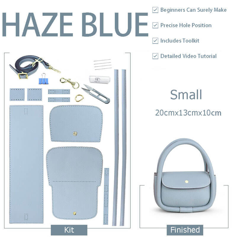 Mini Hobo Bag DIY Kit – Babylon Leather - Babylon LeatherBabylon LeatherSY11 - Haze Blue - Color - Matched