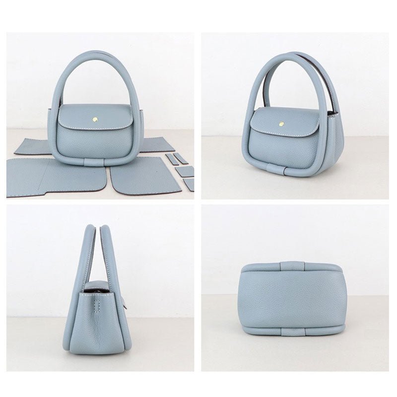 Mini Hobo Bag DIY Kit – Babylon Leather - Babylon LeatherBabylon LeatherSY11 - Matching Color - Lychee Pattern Leather - Haze Blue
