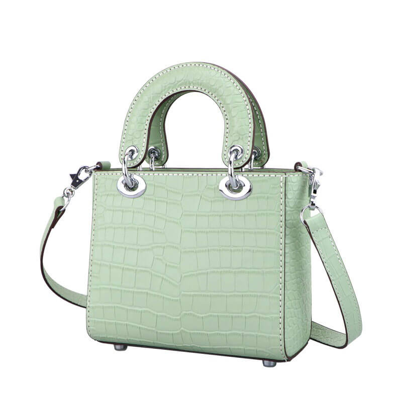 Mini Lady Crocodile Leather Bag DIY Kit – Babylon Leather - Babylon LeatherBabylon LeatherSY47 - Green - White