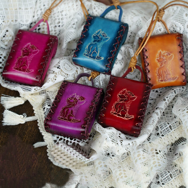 Mini Leather Bag Decorative Charm – Babylon Leather - Babylon LeatherBabylon LeatherLL77-Purple