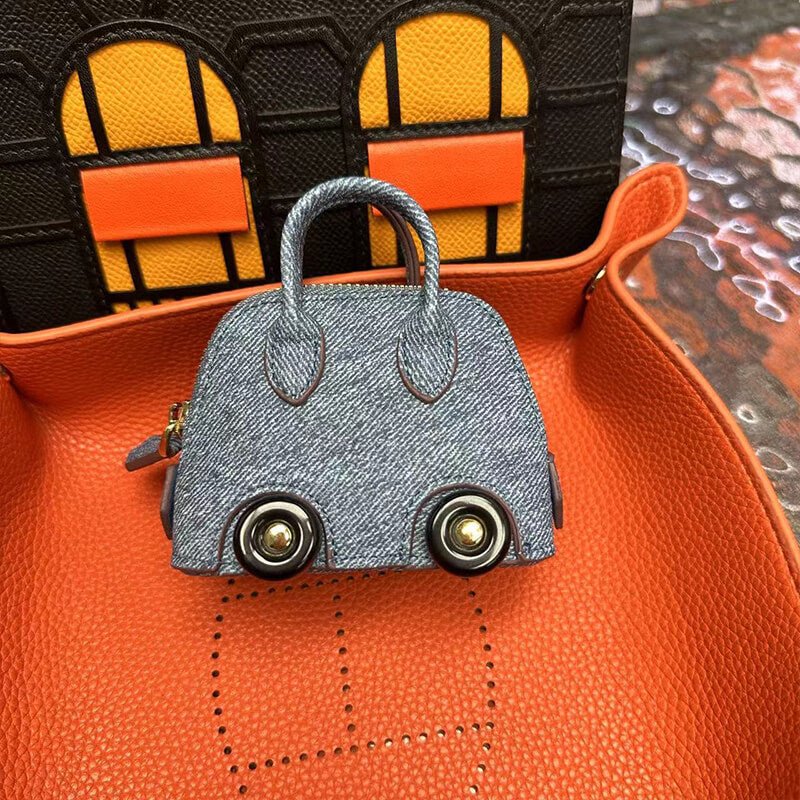 Mini Leather Wheel Bag Charm - Babylon LeatherBabylon LeatherCLJ01-Grey