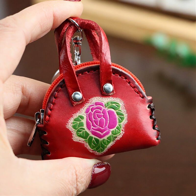 Mini Mini Handbag Leather Bag Charm – Babylon Leather - Babylon LeatherBabylon LeatherLLZ65-Red