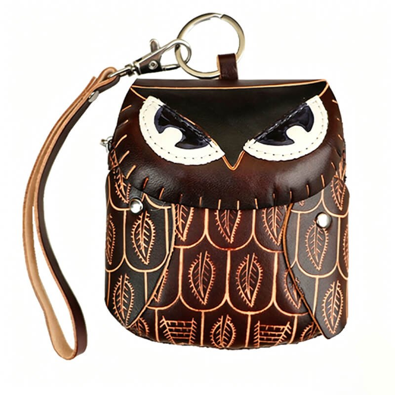 Mini Owl - Shaped Leather Coin Purse – Babylon Leather - Babylon LeatherBabylon LeatherLLZ71-Dark Brown