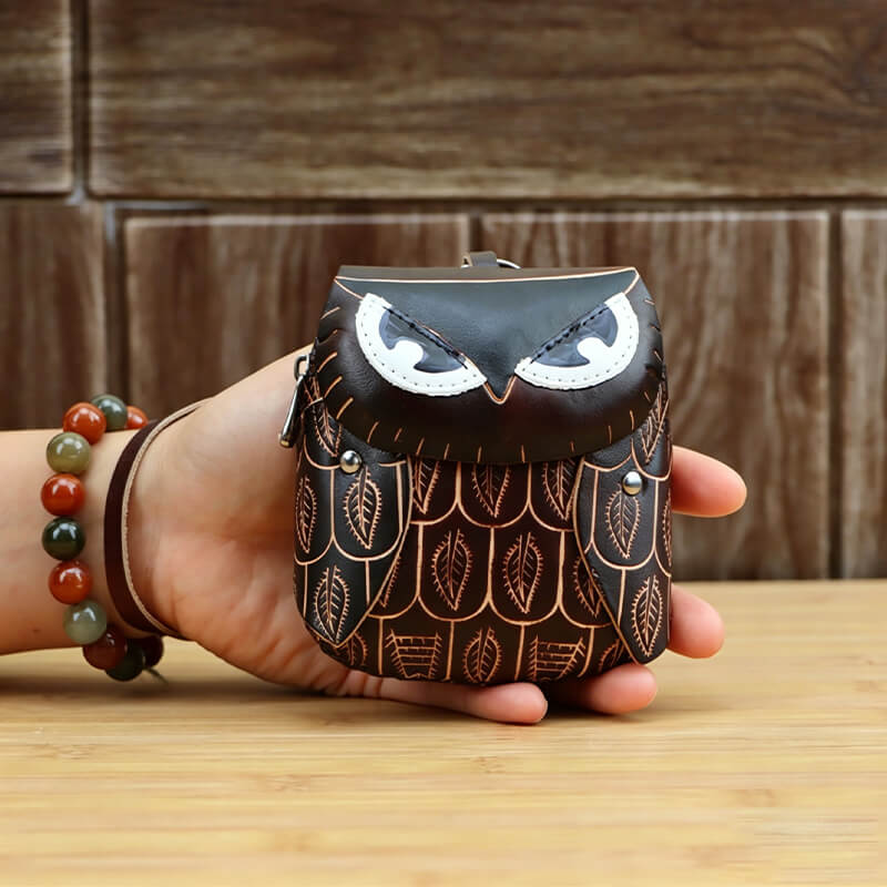 Mini Owl - Shaped Leather Coin Purse – Babylon Leather - Babylon LeatherBabylon LeatherLLZ71-Dark Brown