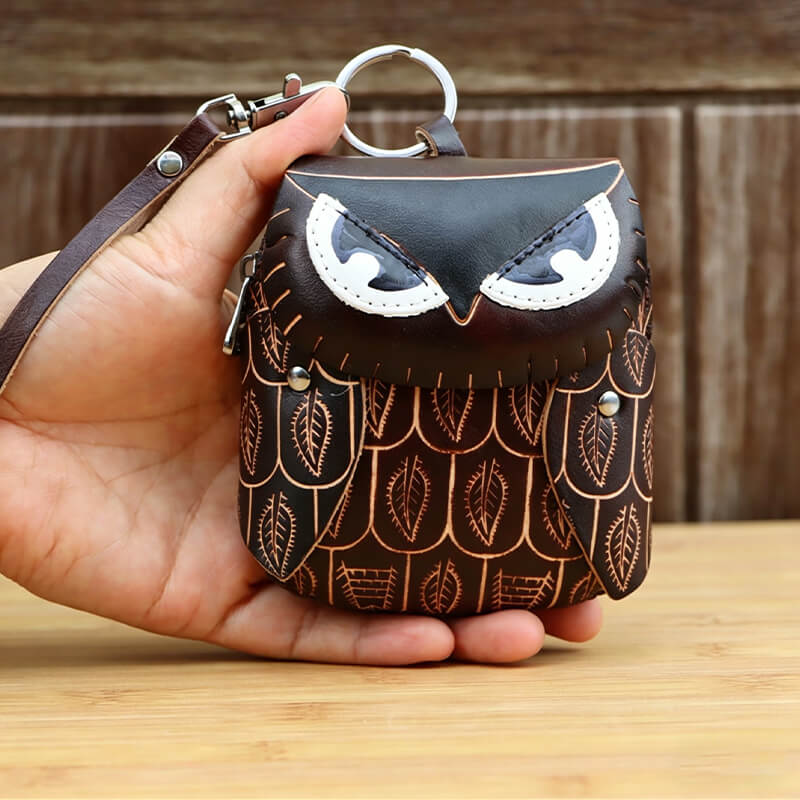 Mini Owl - Shaped Leather Coin Purse – Babylon Leather - Babylon LeatherBabylon LeatherLLZ71-Dark Brown