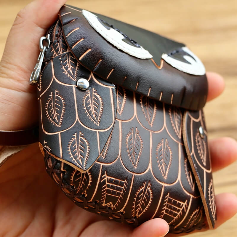 Mini Owl - Shaped Leather Coin Purse – Babylon Leather - Babylon LeatherBabylon LeatherLLZ71-Dark Brown
