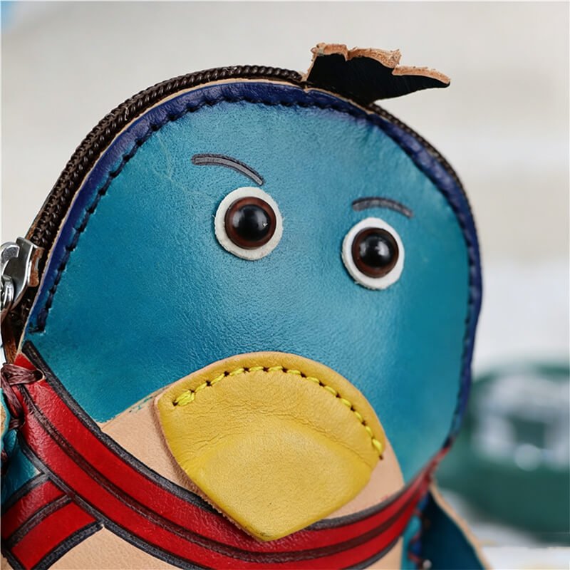 Mini Penguin - Shaped Leather Coin Purse – Babylon Leather - Babylon LeatherBabylon LeatherLLZ123-Blue