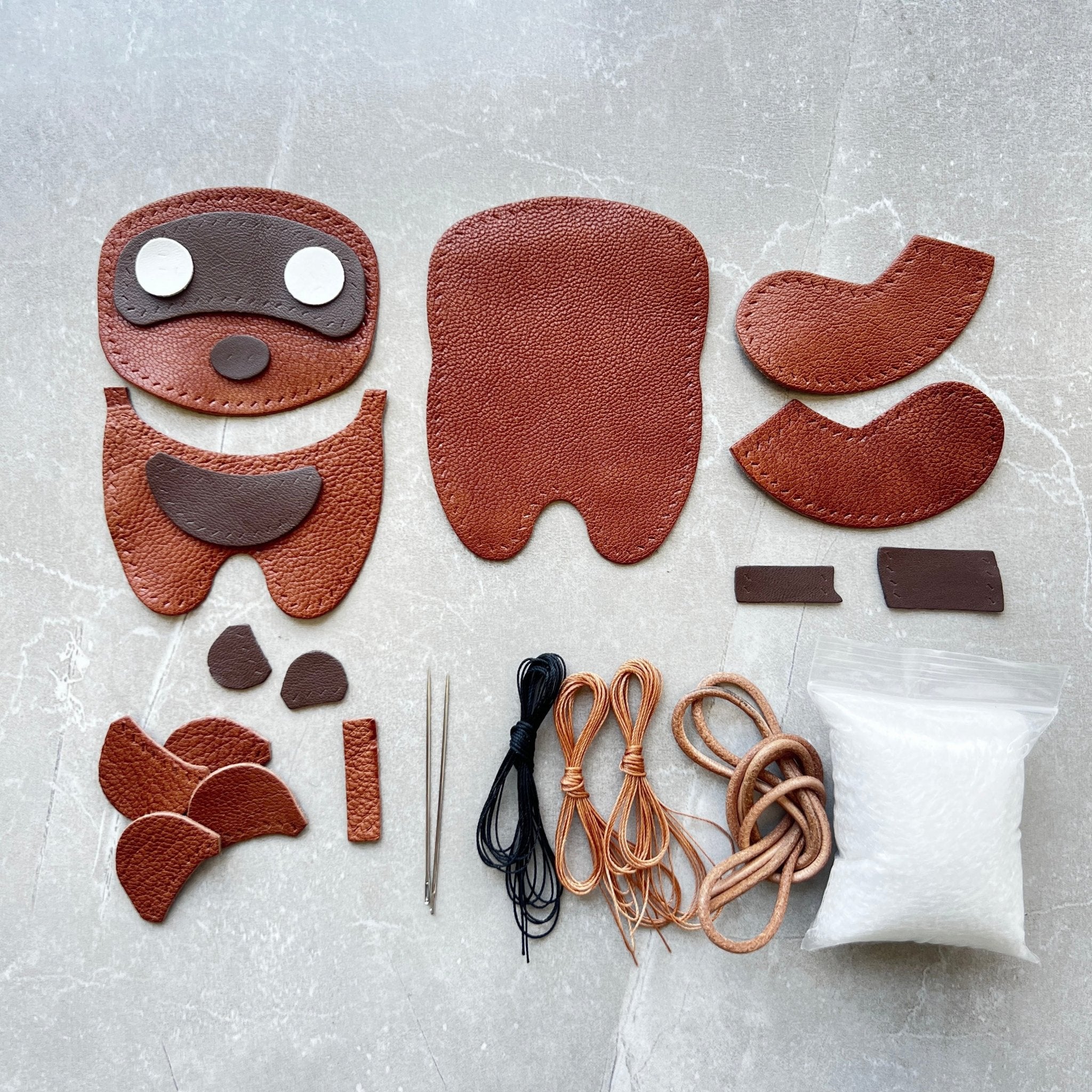 Mini Raccoon-Shaped Keychain DIY Kit – Babylon Leather - Babylon LeatherBabylon LeatherSG21-Brown