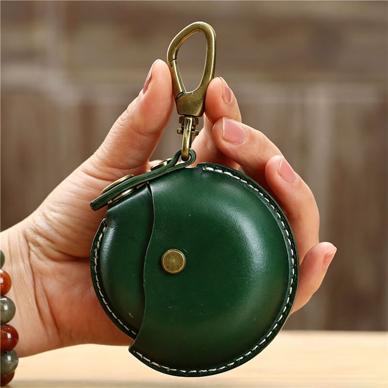 Mini Round Bag Vegetable - Tanned Cowhide Leather Charm – Babylon Leather - Babylon LeatherBabylon LeatherLLZ03-Green