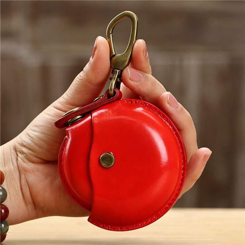 Mini Round Bag Vegetable - Tanned Cowhide Leather Charm – Babylon Leather - Babylon LeatherBabylon LeatherLLZ03-Red