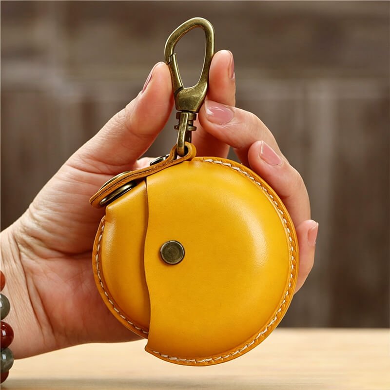 Mini Round Bag Vegetable - Tanned Cowhide Leather Charm – Babylon Leather - Babylon LeatherBabylon LeatherLLZ03-Yellow