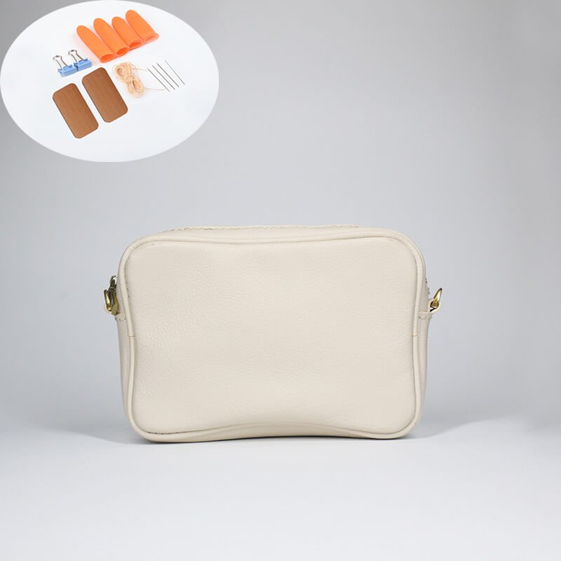 Mini Square Phone Crossbody Bag Leather DIY Kit – Babylon Leather - Babylon LeatherBabylon LeatherCY09-White