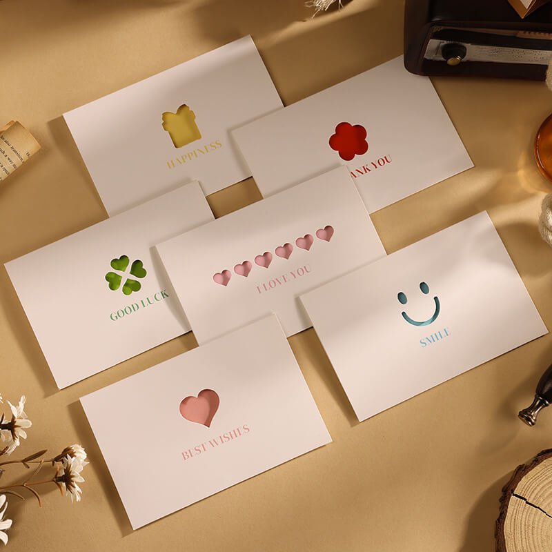 Minimal Elegant Foil Stamped Greeting Card - Babylon Leather - Babylon LeatherBabylon LeatherHK02-Smiley Face