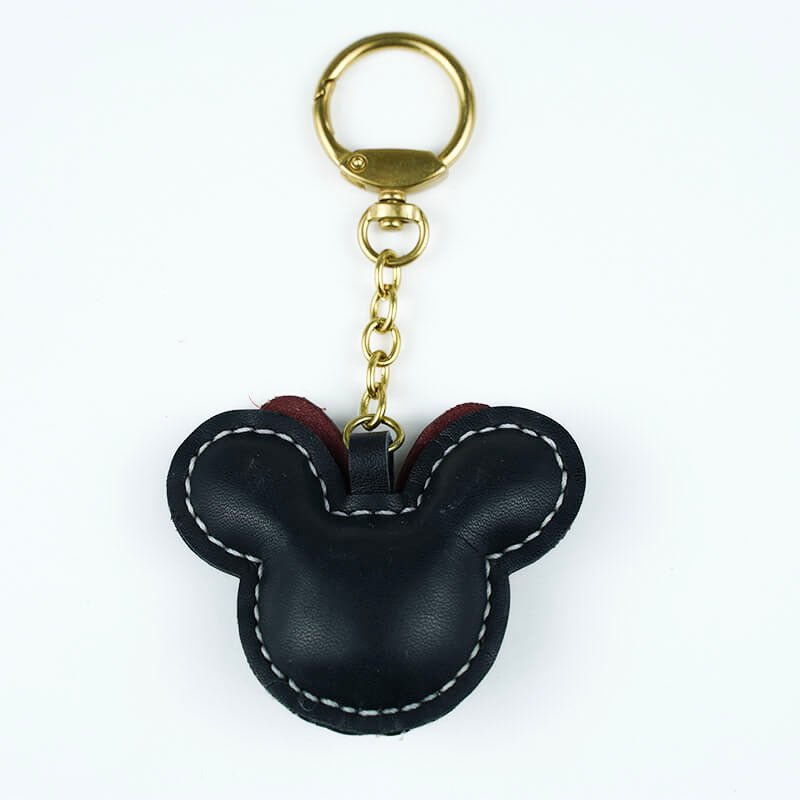 Minnie Mouse Shape Leather Charm Keychain – Babylon Leather - Babylon LeatherBabylon LeatherLL67-Black
