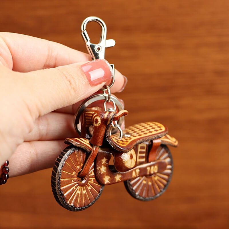 Motorcycle Leather Bag Charm – Babylon Leather - Babylon LeatherBabylon LeatherLLZ02-2-Brown