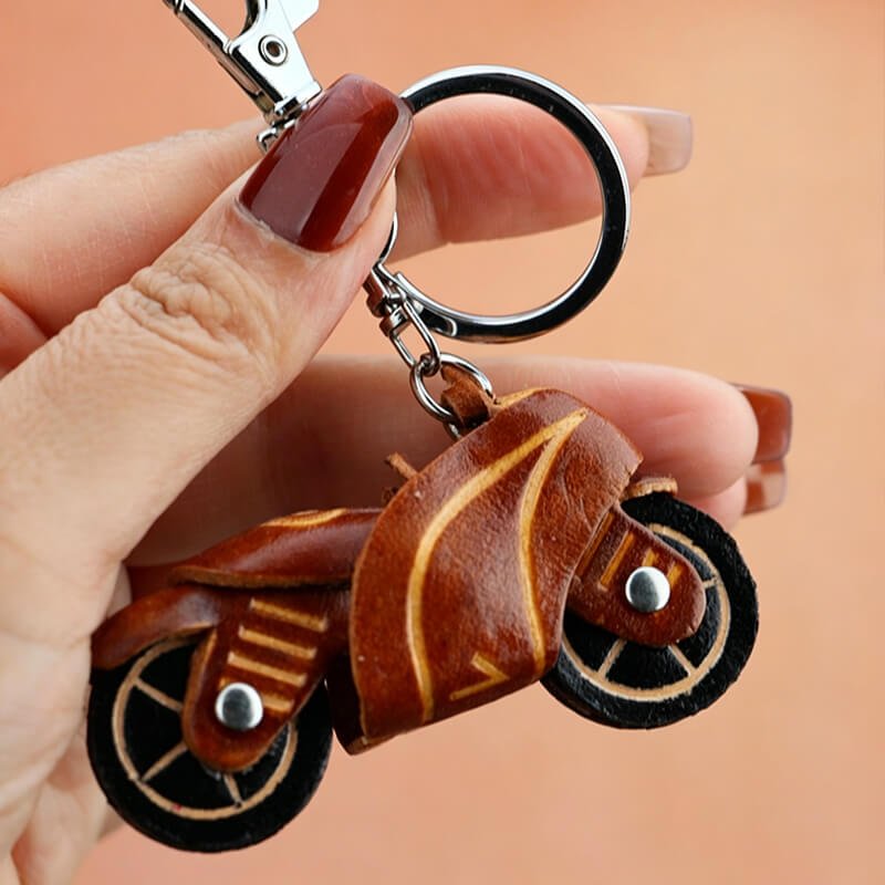 Motorcycle Leather Bag Charm – Babylon Leather - Babylon LeatherBabylon LeatherLLZ02-5-Brown