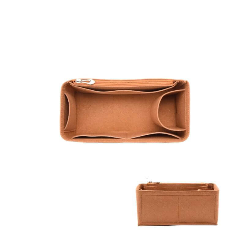 Non-Woven Bag Insert Organizer for Birkin-Style Bags - Babylon LeatherBabylon LeatherQZ03-Caramel-10*11*22cm-Side Zipper