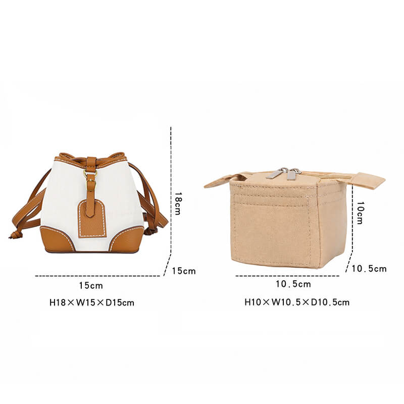 Non-Woven Bag Insert Organizer for LV Noe-Style Mini Bucket Bags - Babylon LeatherBabylon LeatherQZ12-Khaki