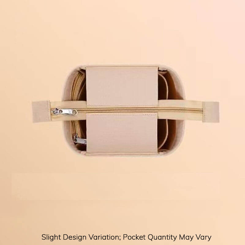 Non-Woven Bag Insert Organizer for Picotin-Style Bucket Bags - Babylon LeatherBabylon LeatherQZ01-Beige-Small-With Lid