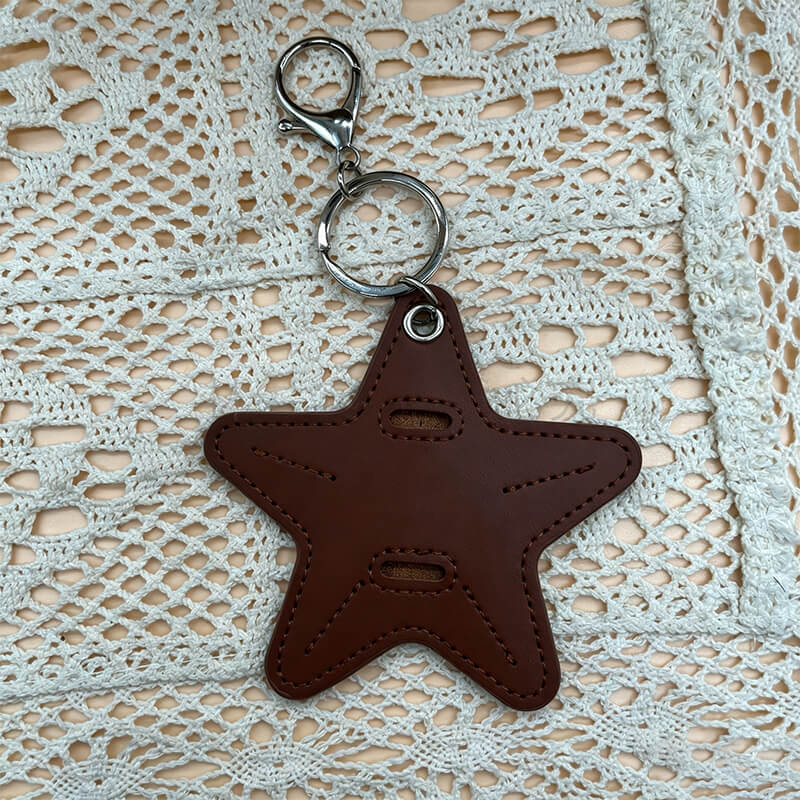 Novelty Leather Bag Charm Keychain - Babylon Leather - Babylon LeatherBabylon LeatherPP29-Star Charm