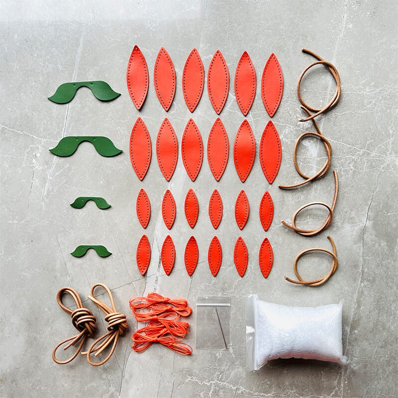 Orange - Shaped Charm DIY Kit – Babylon Leather - Babylon LeatherBabylon LeatherSG16-With Lanyard-2 Large & 2 Small