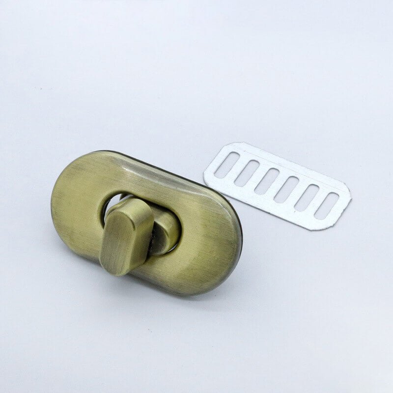 Oval Turn Lock Clasp - Babylon Leather - Babylon LeatherBabylon LeatherJY15-Brushed Antique Brass-Individually Packed Oval Turn Lock
