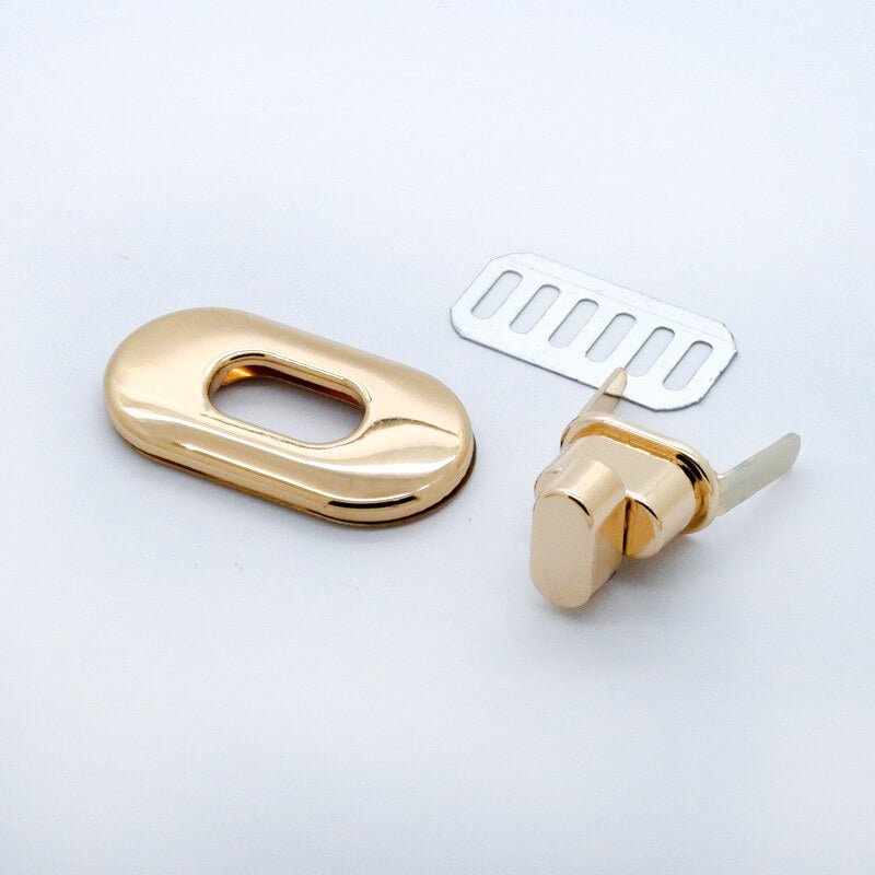 Oval Turn Lock Clasp - Babylon Leather - Babylon LeatherBabylon LeatherJY15-Gold-Oval Turn Lock – Plated Finish