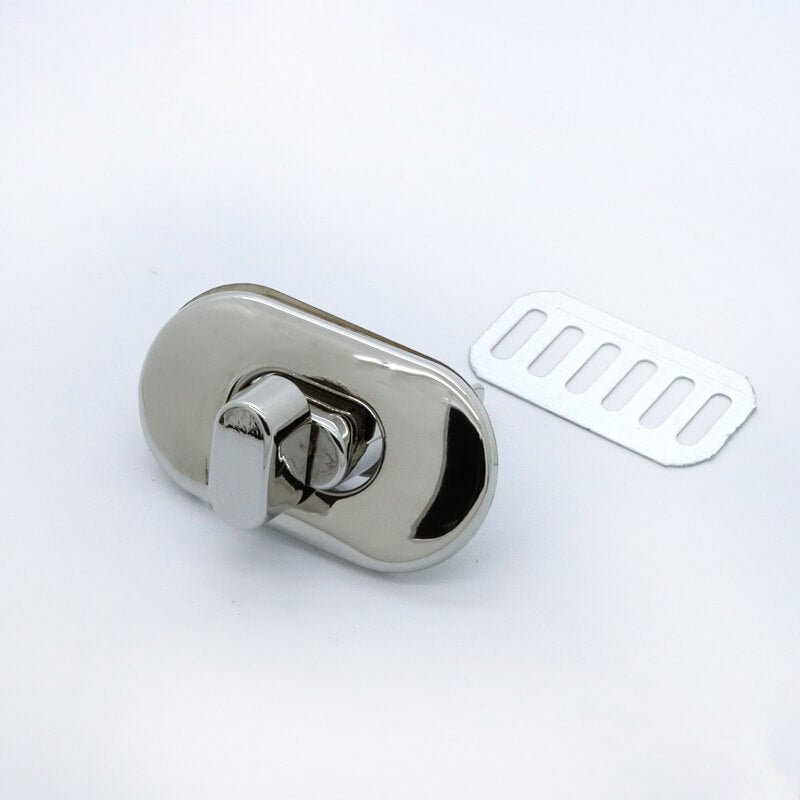 Oval Turn Lock Clasp - Babylon Leather - Babylon LeatherBabylon LeatherJY15-Silver-Individually Packed Oval Turn Lock