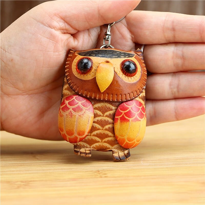 Owl Leather Bag Charm – Babylon Leather - Babylon LeatherBabylon LeatherLLZ15-Brown