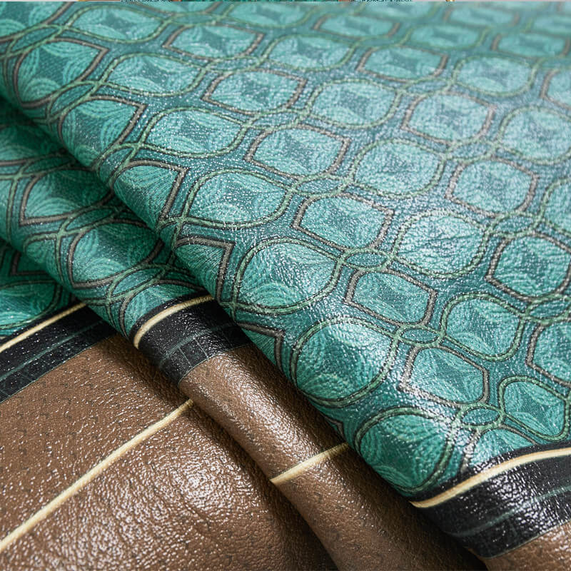Painted Top Grain Cowhide Leather Summer Sleeping Mat - Babylon LeatherBabylon LeatherBMN04-Peacock Green & Coffee-3.0mm Thick - Single Piece-100×195cm