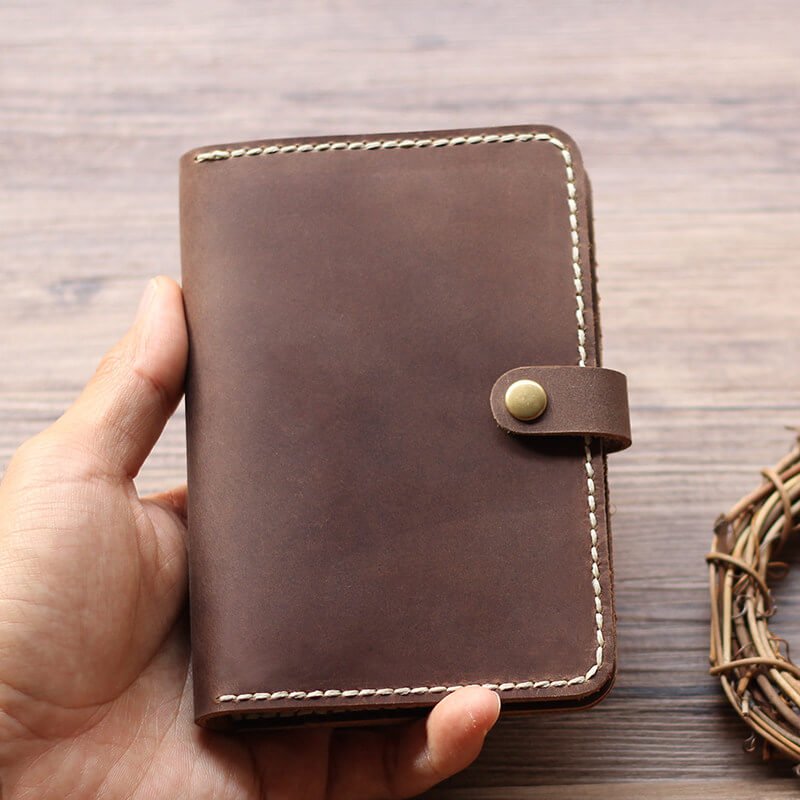 Passport & Card Case Crazy Horse Leather DIY Kit – Babylon Leather - Babylon LeatherBabylon LeatherCY53-Brown