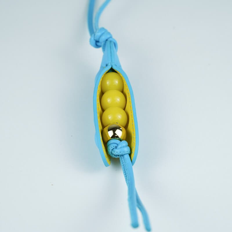 Pea Pod Design Leather Hanging Charm – Babylon Leather - Babylon LeatherBabylon LeatherLL89-Blue