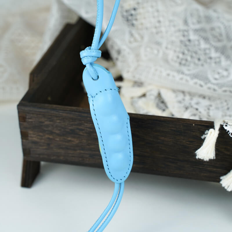 Pea Pod Design Leather Hanging Charm – Babylon Leather - Babylon LeatherBabylon LeatherLL89-Blue
