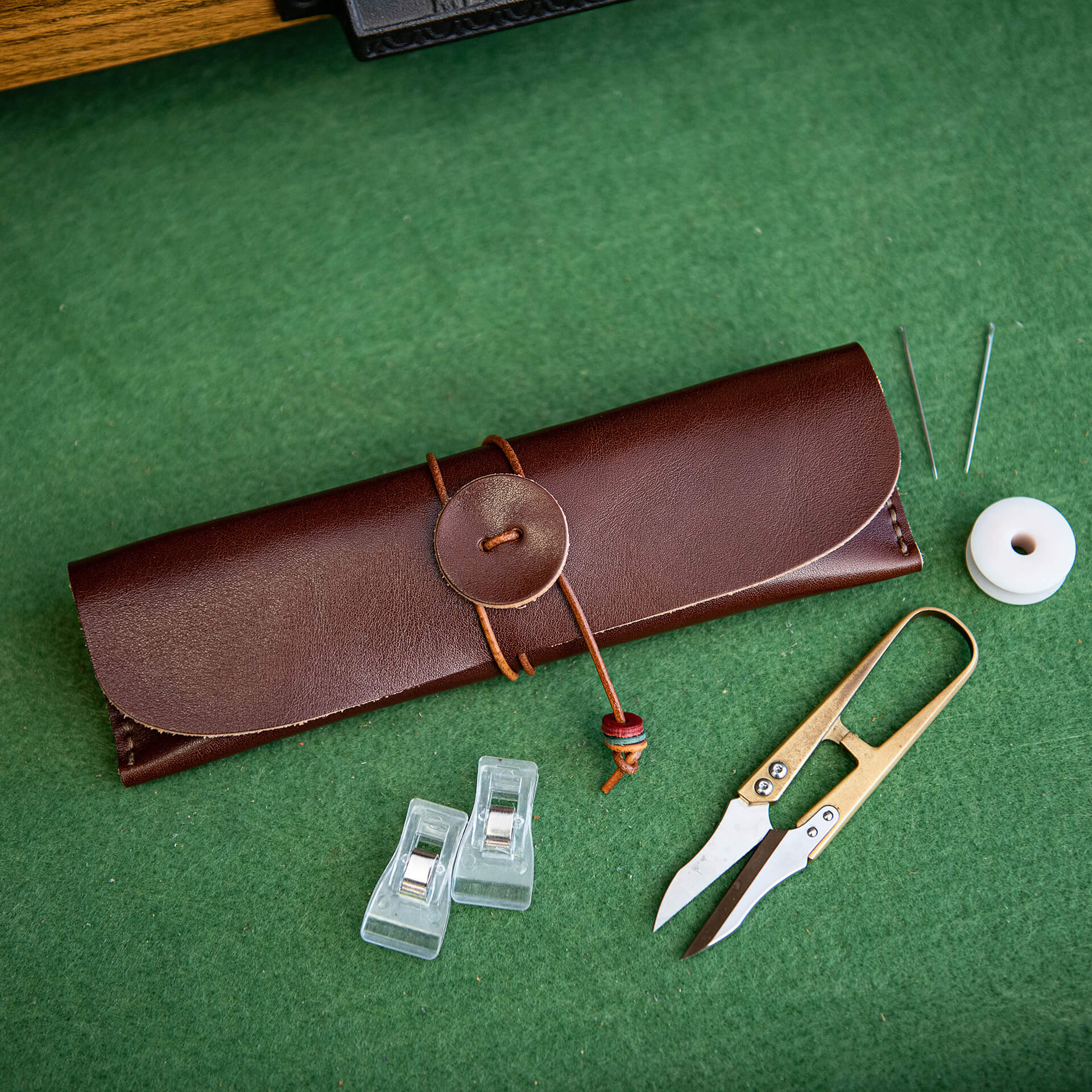 🎁 Pen Pouch Crazy Horse Leather DIY Kit – Babylon Leather - Babylon LeatherBabylon LeatherLZ44-Brown-Oil wax Leather