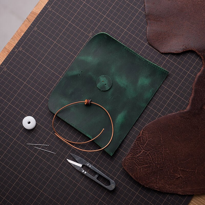 🎁 Pen Pouch Crazy Horse Leather DIY Kit – Babylon Leather - Babylon LeatherBabylon LeatherLZ44-Green-Crazy Horse Leather