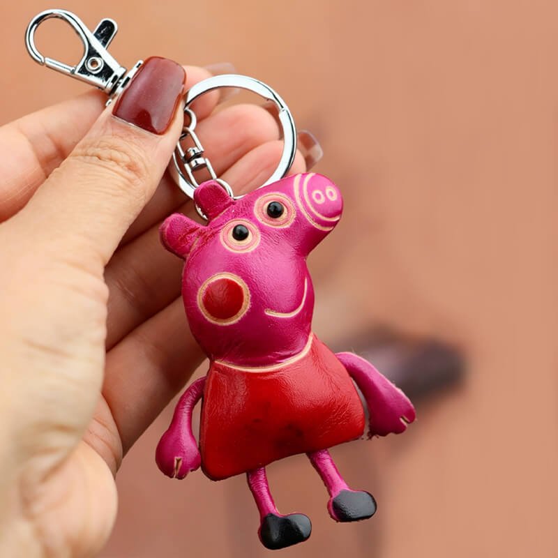 Peppa & George Pig Style Leather Bag Charm – Babylon Leather - Babylon LeatherBabylon LeatherLLZ88-George