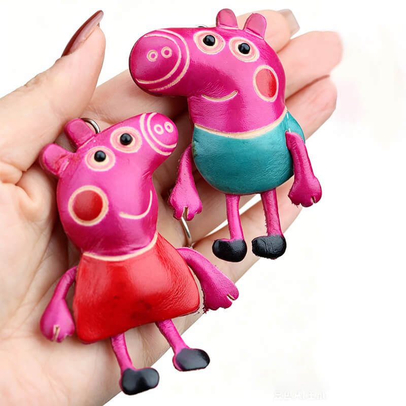 Peppa & George Pig Style Leather Bag Charm – Babylon Leather - Babylon LeatherBabylon LeatherLLZ88-George