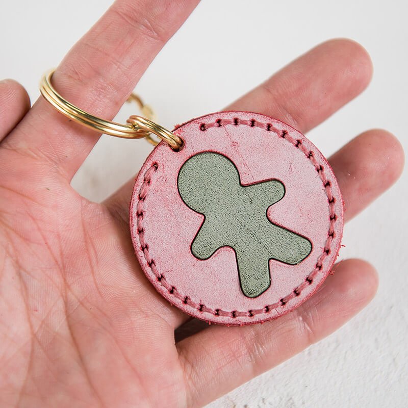 Personalized Christmas Gift DIY Leather Keychain – Babylon Leather - Babylon LeatherBabylon LeatherLZ74-Red 1-Fog Wax Leather