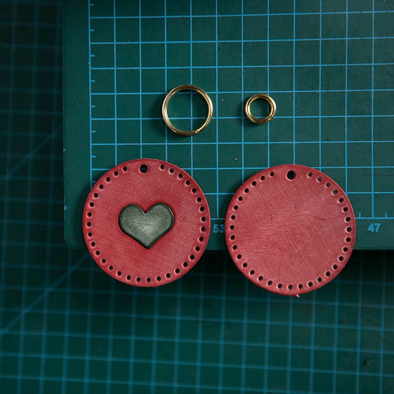 Personalized Christmas Gift DIY Leather Keychain – Babylon Leather - Babylon LeatherBabylon LeatherLZ74-Red 2-Fog Wax Leather