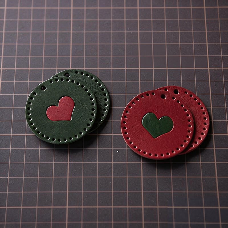 Personalized Christmas Gift DIY Leather Keychain – Babylon Leather - Babylon LeatherBabylon LeatherLZ74-Red 2 & Green 2-Veg Tanned Leather