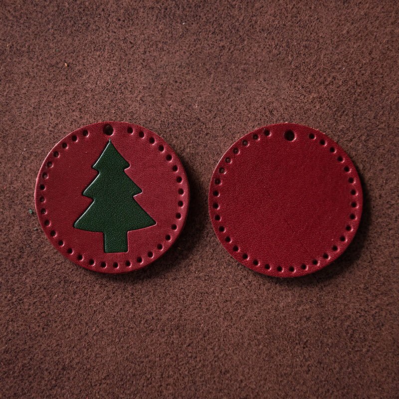 Personalized Christmas Gift DIY Leather Keychain – Babylon Leather - Babylon LeatherBabylon LeatherLZ74-Red-Veg Tanned Leather