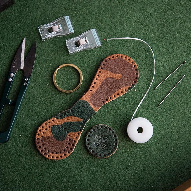 Personalized Keychain DIY Leather Kit – Babylon Leather - Babylon LeatherBabylon LeatherLZ65-Camo-Veg Tanned Leather