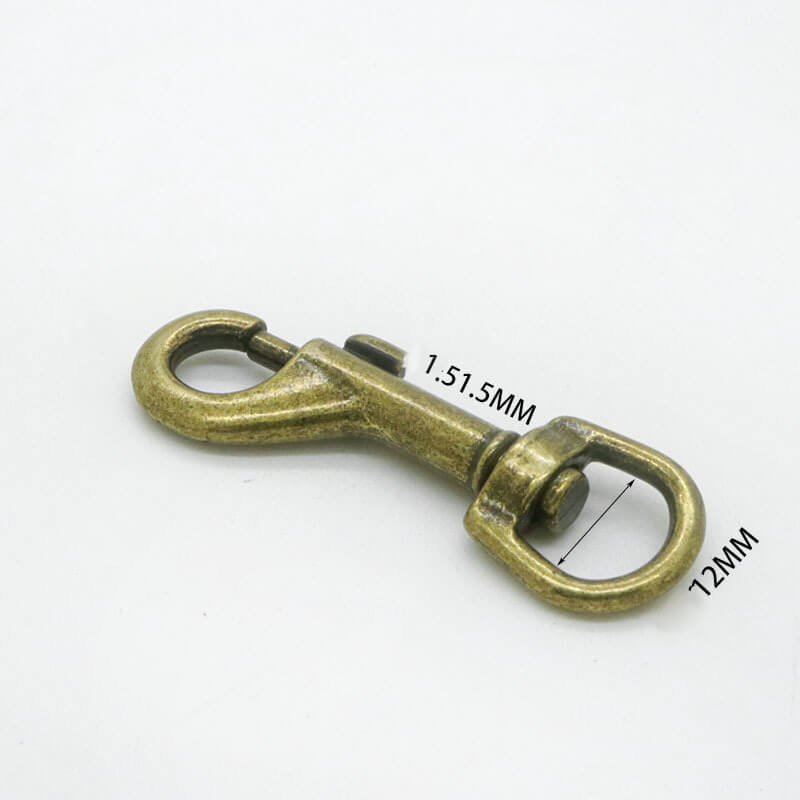 Pet Leash Swivel Snap Hook - Babylon Leather - Babylon LeatherBabylon LeatherJY09-Antique Brass-12mm