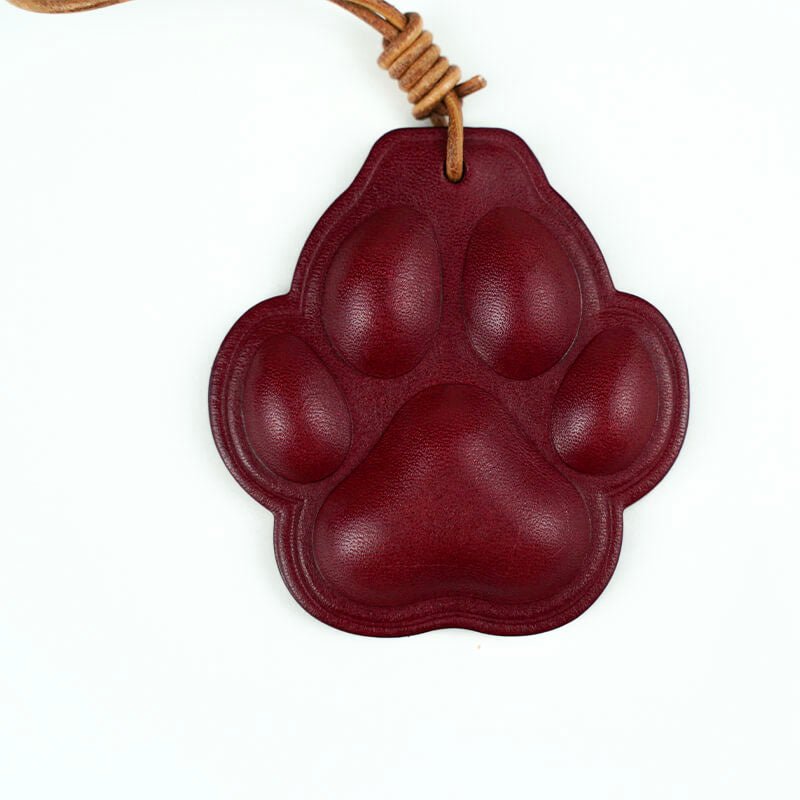 Pet Paw Print Leather Bag Charm – Babylon Leather - Babylon LeatherBabylon LeatherLL46-Red