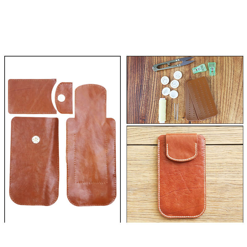 Phone & Card Wallet Veg Tanned Leather DIY Kit – Babylon Leather - Babylon LeatherBabylon LeatherCY19-Caramel-L
