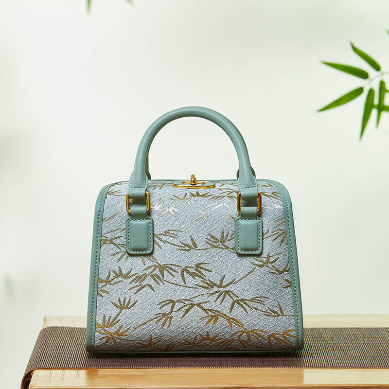 Poised Form Leather and Silk Handbag – Babylon Leather - Babylon LeatherBabylon LeatherTX170-Green 2