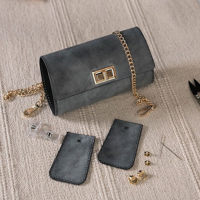 Premium Fog - Waxed Leather Baguette Bag DIY Kit – Babylon Leather - Babylon LeatherBabylon LeatherLZ53 - Black - Waxed Leather