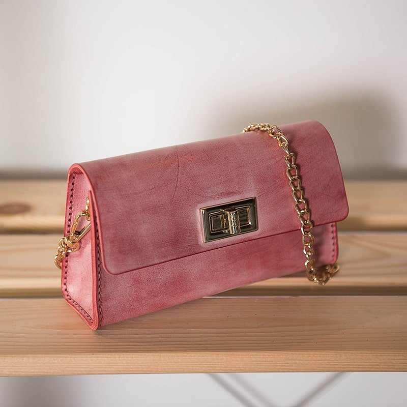 Premium Fog - Waxed Leather Baguette Bag DIY Kit – Babylon Leather - Babylon LeatherBabylon LeatherLZ53 - Pink - Waxed Leather