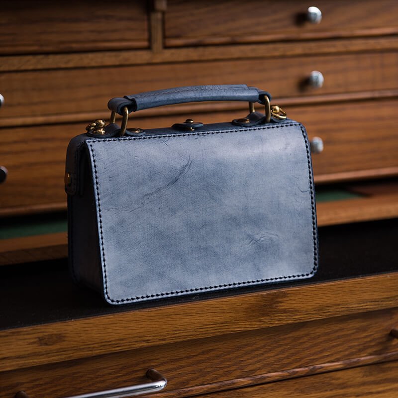 Premium Full - Grain Leather Doctor Bag DIY Kit – Babylon Leather - Babylon LeatherBabylon LeatherLZ38-Blue-Matte Wax Leather
